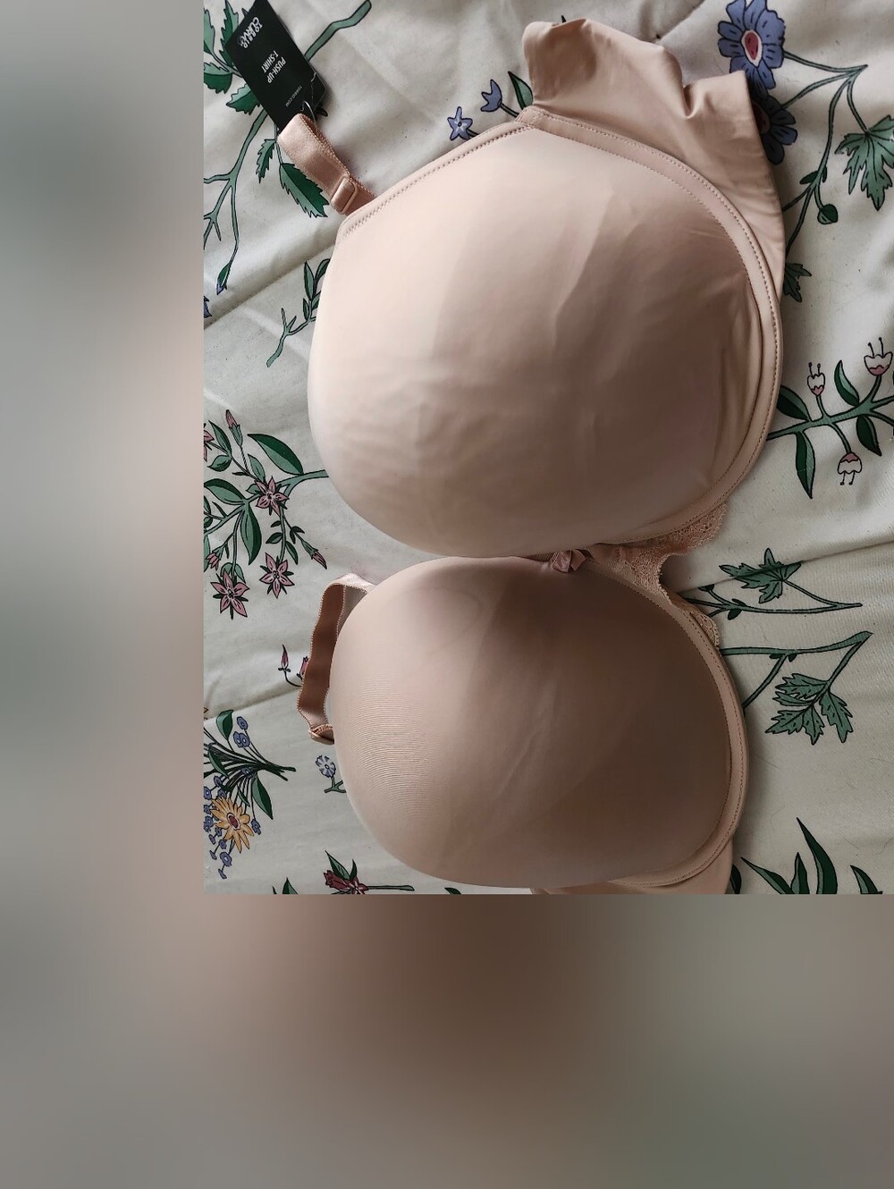 NWT torrid Size 44DD Blush Nude Lace-Trim Underwire T-Shirt Bra with Bow Accent